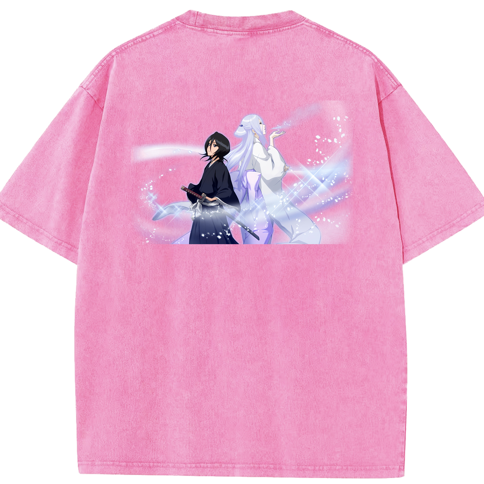 （画像用） ブリーチ 朽木ルキア BLEACH Kuchiki Rukia 綿100% ヴィンテージ風 半袖Tシャツ（背面プリント）